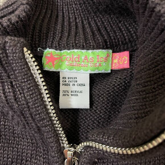 Cold As Ice Winter Sweater Womens S Gray Acrylic Wool Knit Full Zip Holiday - Picture 5 of 11